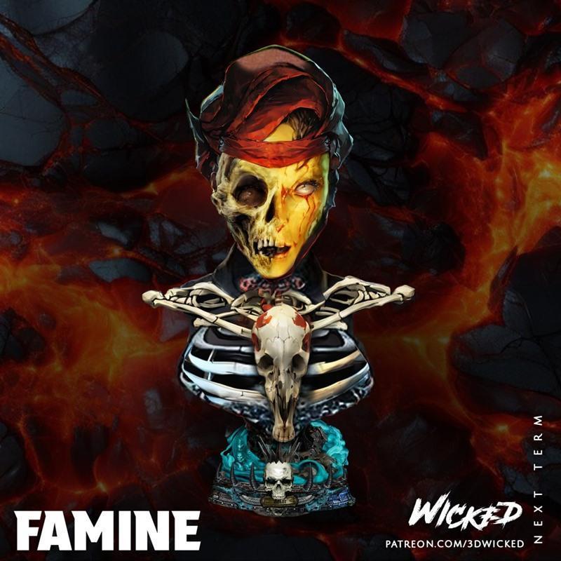 Wicked - 饥荒降临 - 3D打印模型|Wicked – Famine Bust – 3D Print Model STL