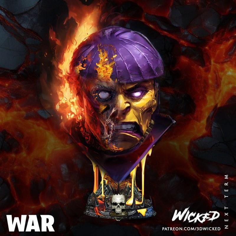 Wicked战争模型 3D打印雕塑|Wicked – War Bust – 3D Print Model STL