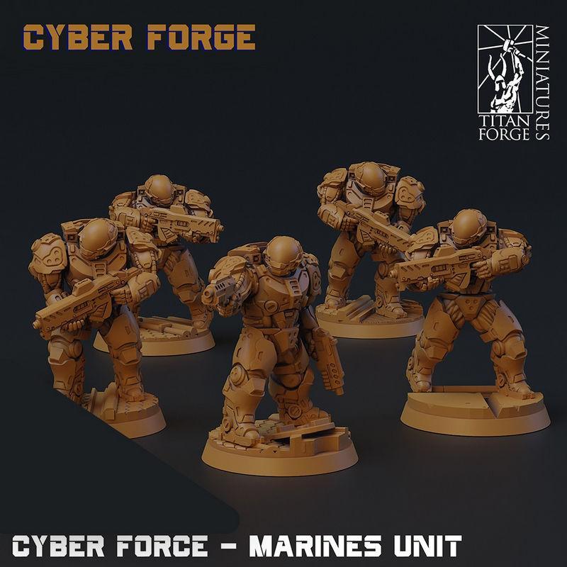 赛博力量海军单位 3D打印模型|Cyber Force Marine Unit – 3D Print Model