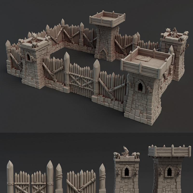 老城地形与基地——3D打印模型|Old City Terrain and Bases – 3D Print Model