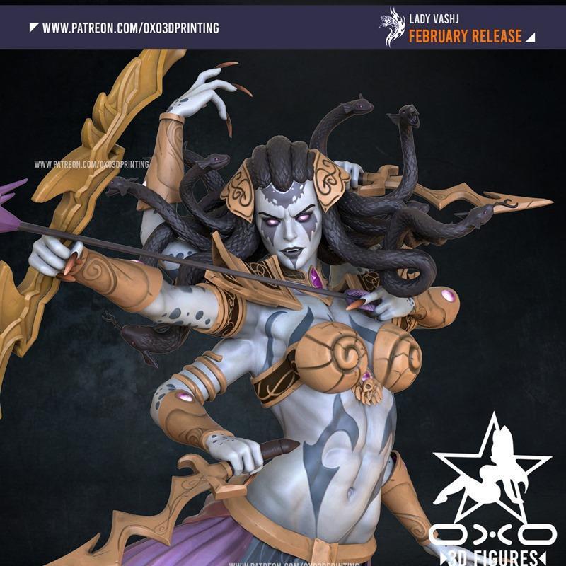 OXO3D - 3D打印模型 - 女神Vashj|OXO3D – Lady Vashj Waifu – 3D Print Model STL
