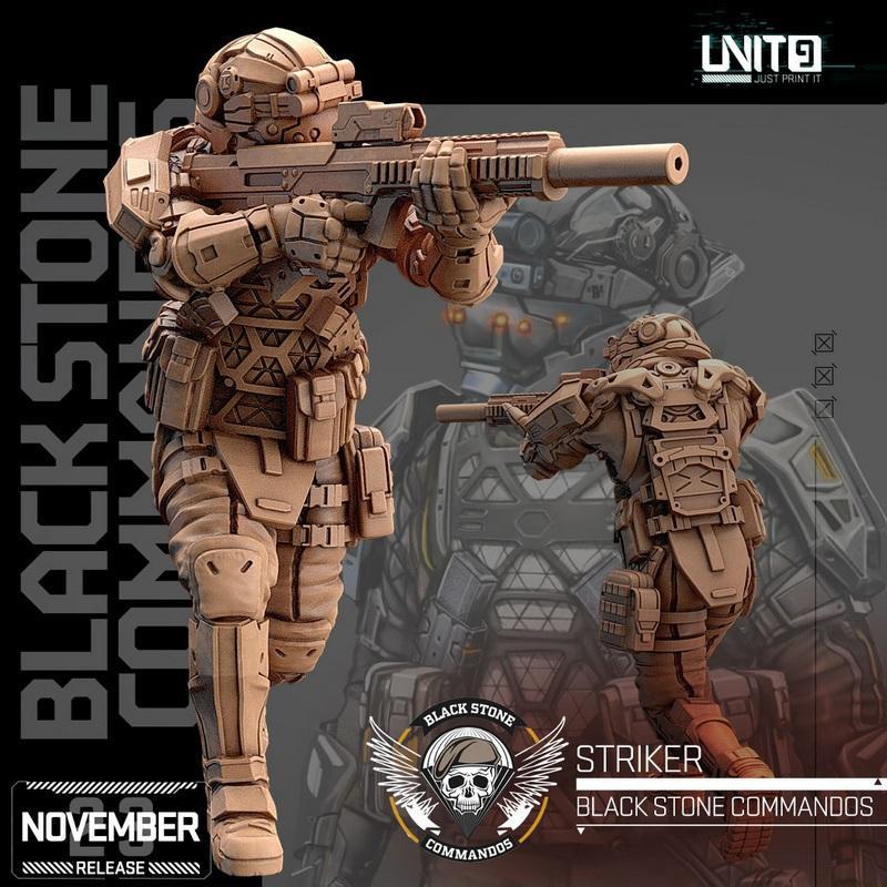 黑石强袭队-斯特里ker-3D打印模型|Black Stone Commandos – Striker – 3D Print Model