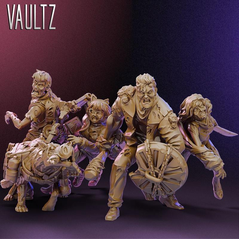 Vaultz迷你模型——Teen Gang僵尸3D打印模型|Vaultz Miniatures – Teen Gang ZOMBIES – 3D Print Model STL