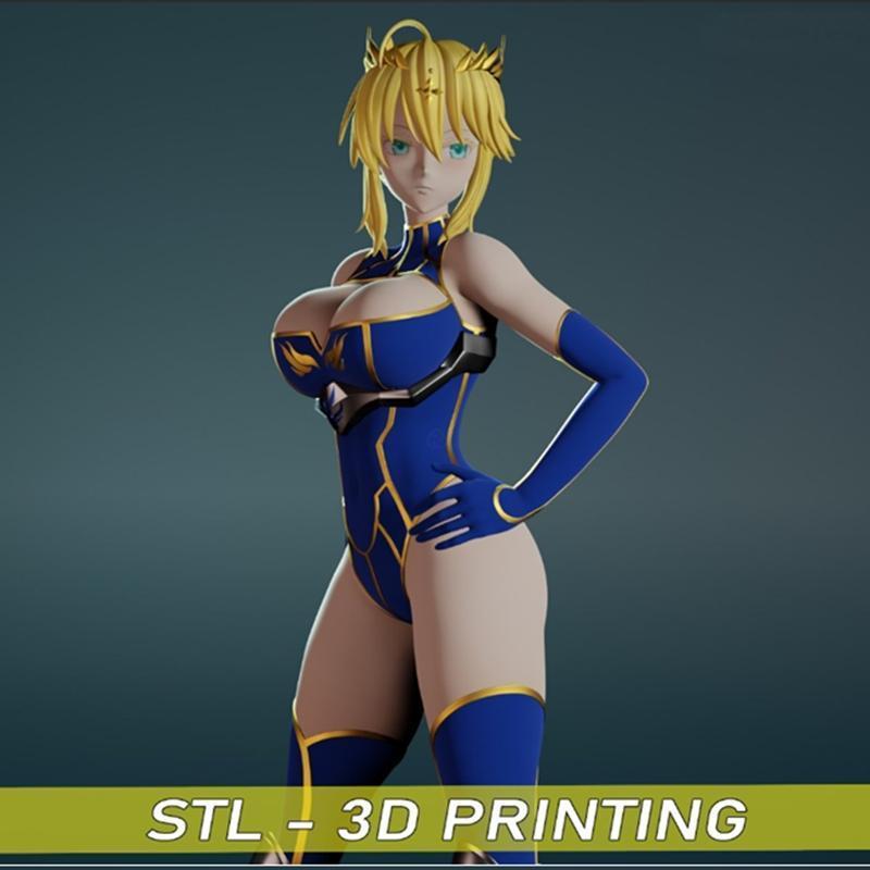 FGO圣女艾尔莎短发3D打印模型|Artoria Pendragon Hair Short – Fate Grand Order – 3D Print Model STL