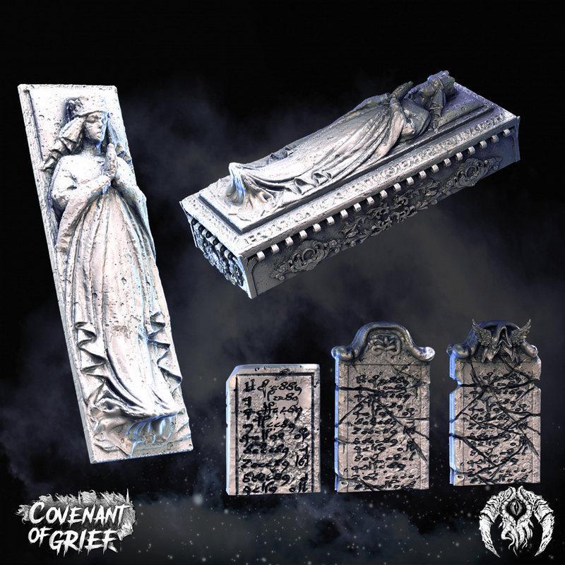 墓碑与墓穴套装 - 3D打印模型|Gravestones & Tomb Kit – 3D Print Model