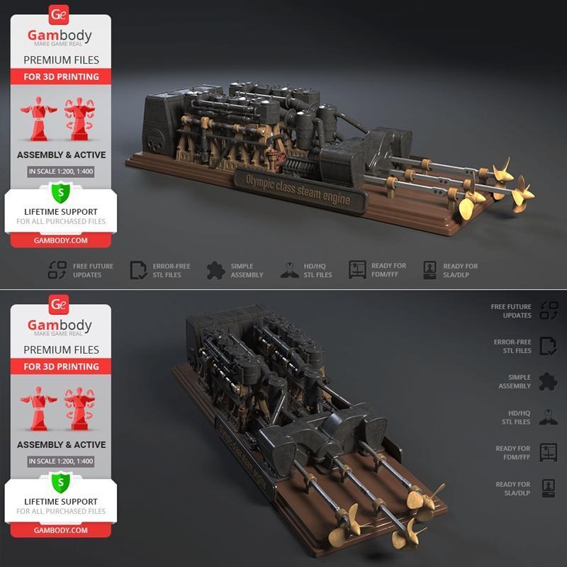 Gambody - 奥运级蒸汽机车 - 3D打印模型|Gambody – Olympic Class Steam Engine – 3D Print Model STL