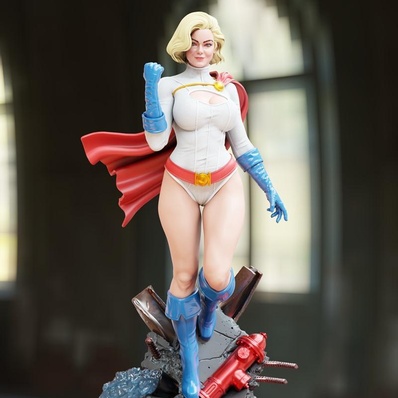 BrunoArt3D - 动漫3D打印模型：Power Girl|BrunoArt3D – Power Girl – 3D Print Model STL