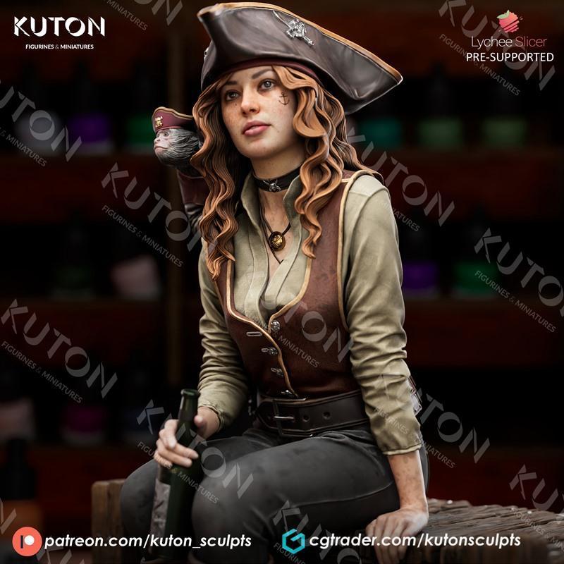 Kuton 3D打印模型：莉拉船长角色摆件|Kuton Figurines – Captain Lyra – 3D Print Model STL