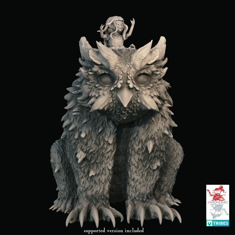 少女与猫头鹰熊——3D打印模型|The Girl and the Owlbear – 3D Print Model STL