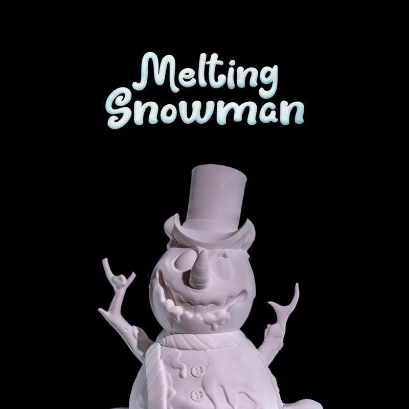 雪人融化 3D打印模型|Melting Snowman – 3D Print Model STL