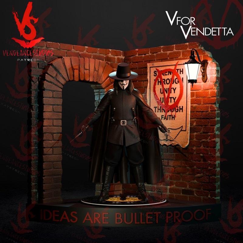 V姐复仇：V对于复仇者 3D打印模型|Vengeancestudios – V for Vendetta – 3D Print Model STL