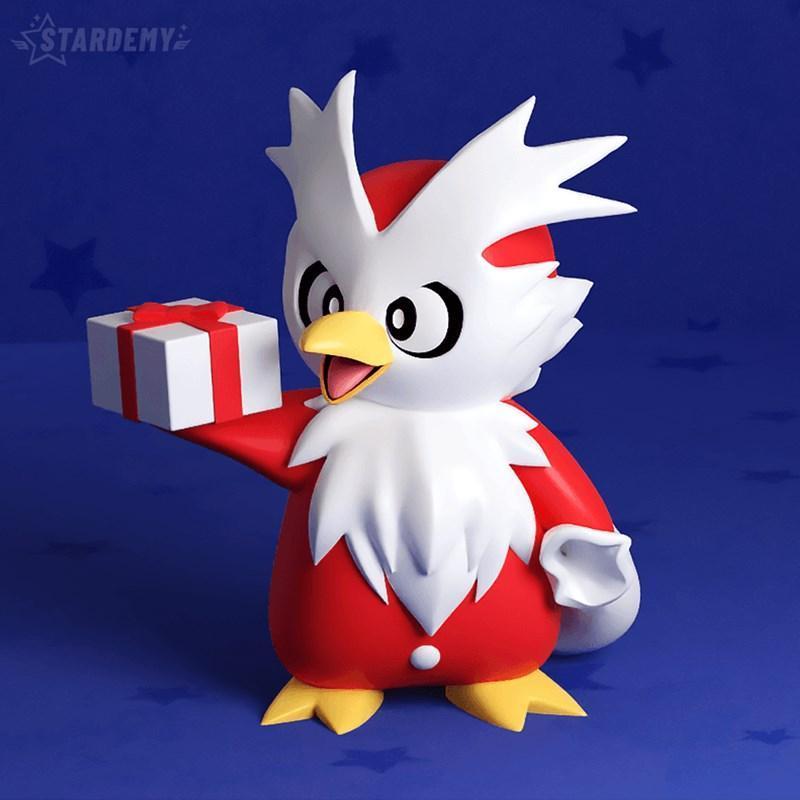 宝可梦圣诞装饰品 3D打印模型 Delibird|Delibird Pokemon Christmas Decoration – 3D Print Model STL