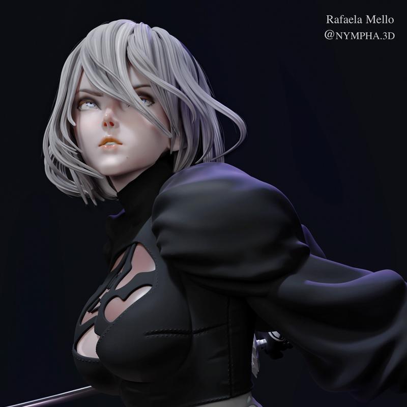 Nympha - 2B 《尼尔：自动人形》3D打印模型|Nympha – 2B Nier Automata – 3D Print Model STL
