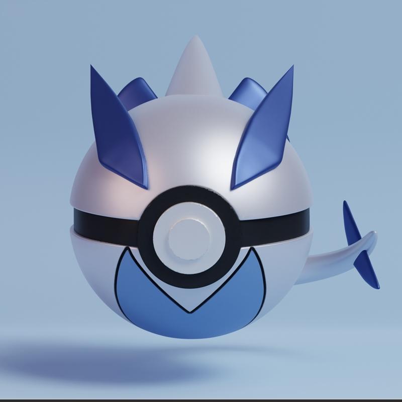 宝可梦路比亚 3D打印模型|Pokeball Lugia – 3D Print Model STL
