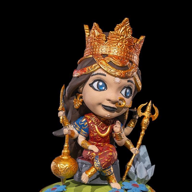Chibi杜尔加：胜利征服者 3D打印模型|Chibi Durga The Victorious Conqueror – 3D Print Model STL