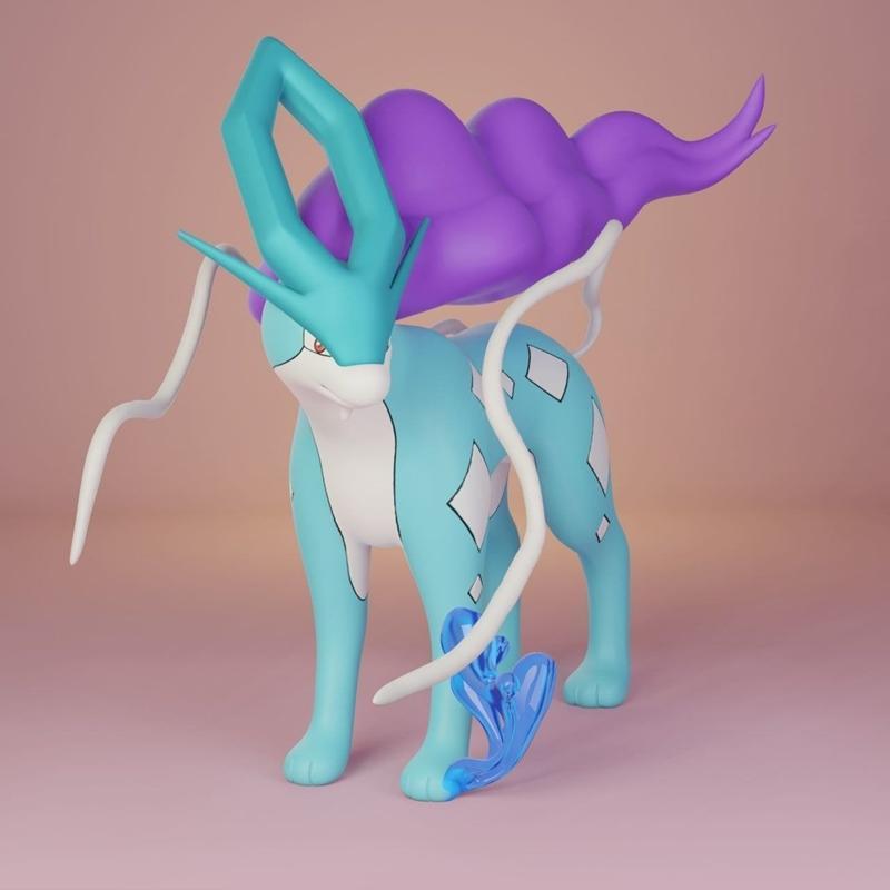 宝可梦苏伊塞尼 3D打印模型|Pokemon Suicune – 3D Print Model STL