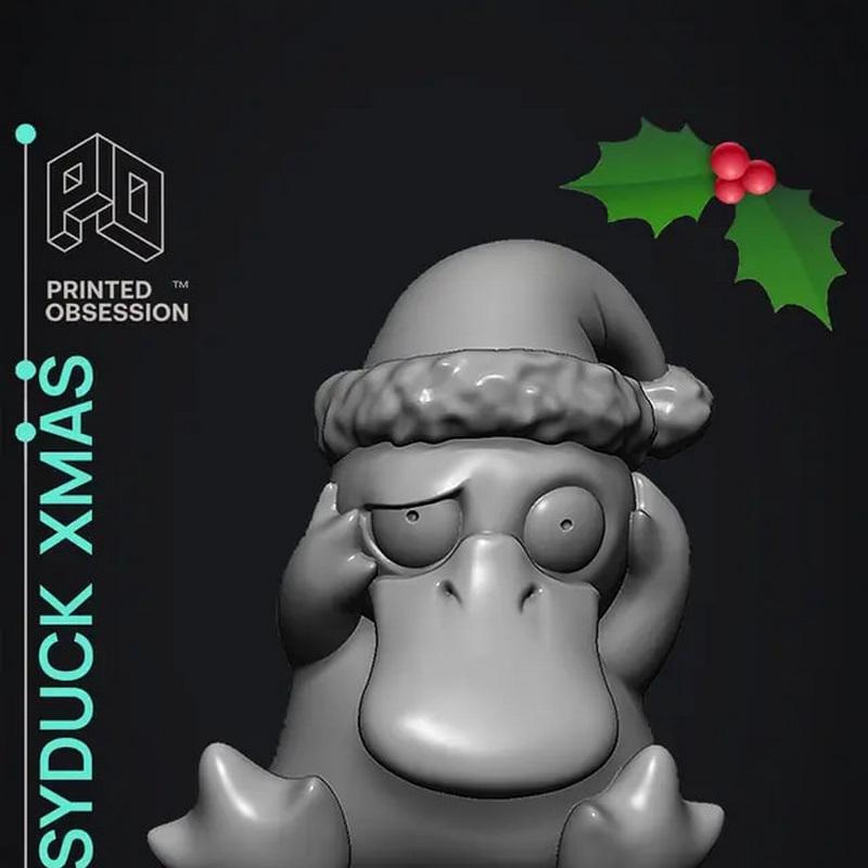 Psyduck圣诞3D打印模型|Psyduck Xmas – 3D Print Model