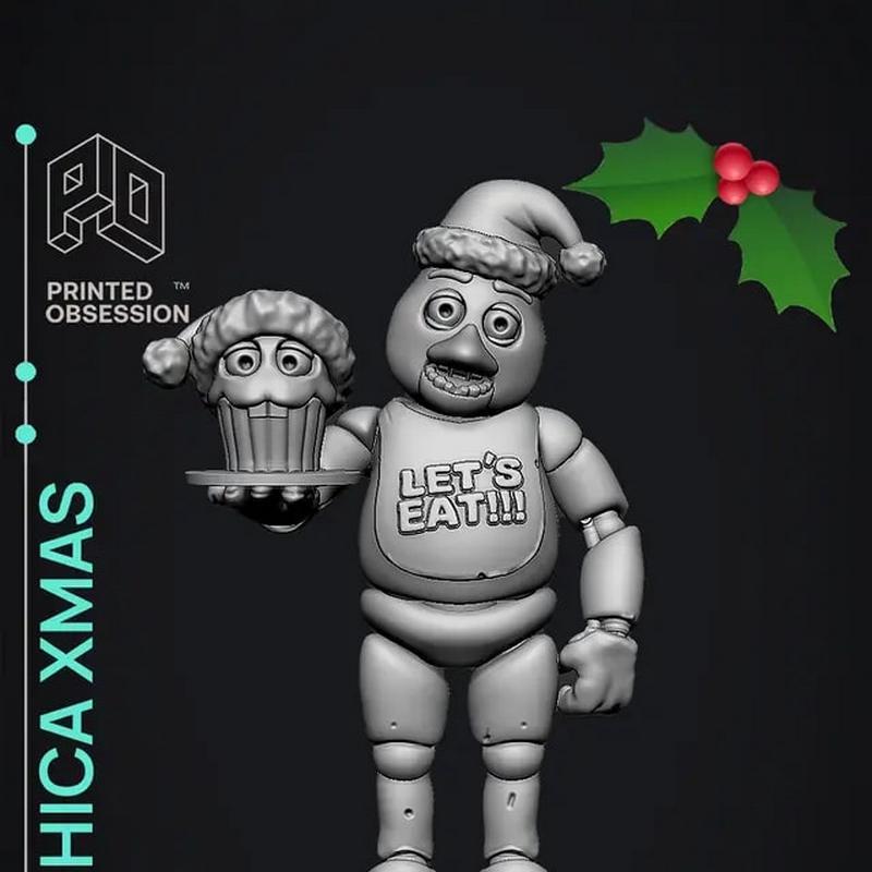 圣诞小 chica——3D打印模型|Chica Xmas – 3D Pint Model