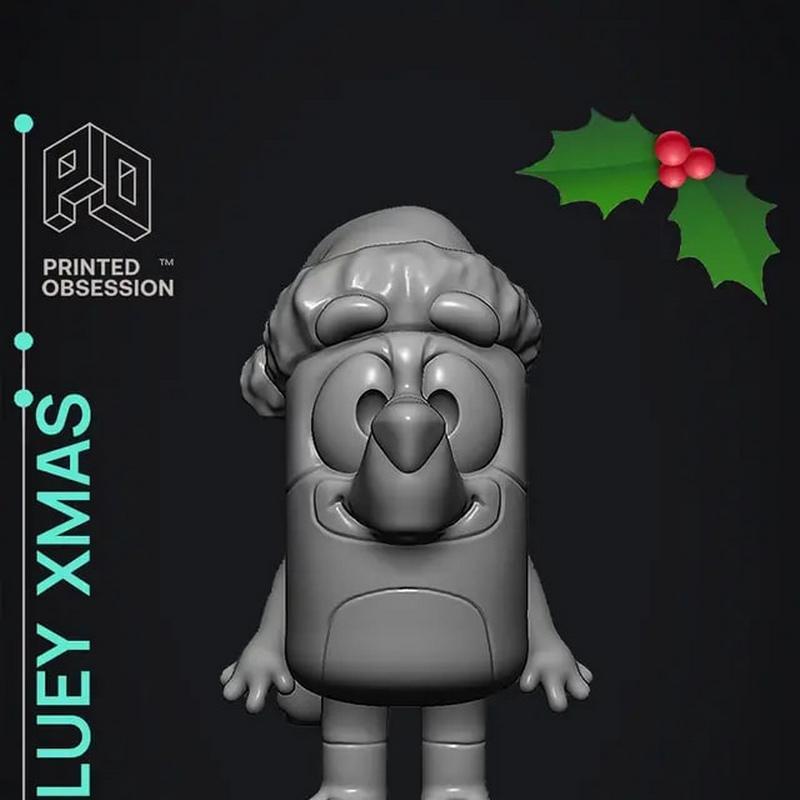 Bluey圣诞3D打印模型|Bluey Xmas – 3D Print Model
