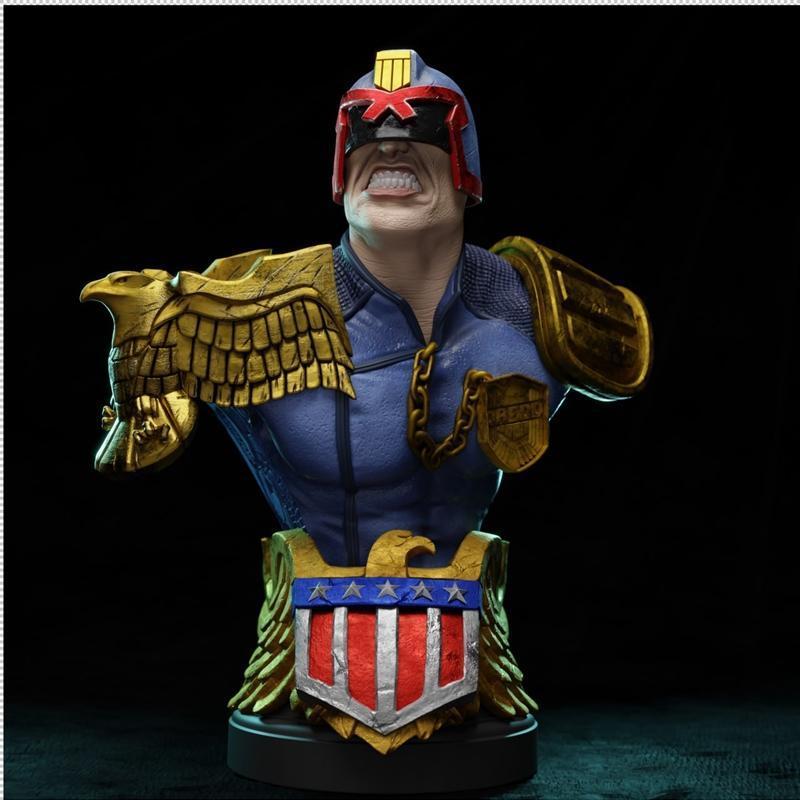 Judge Dredd 3D打印模型|Judge Dredd Bust – 3D Print Model STL