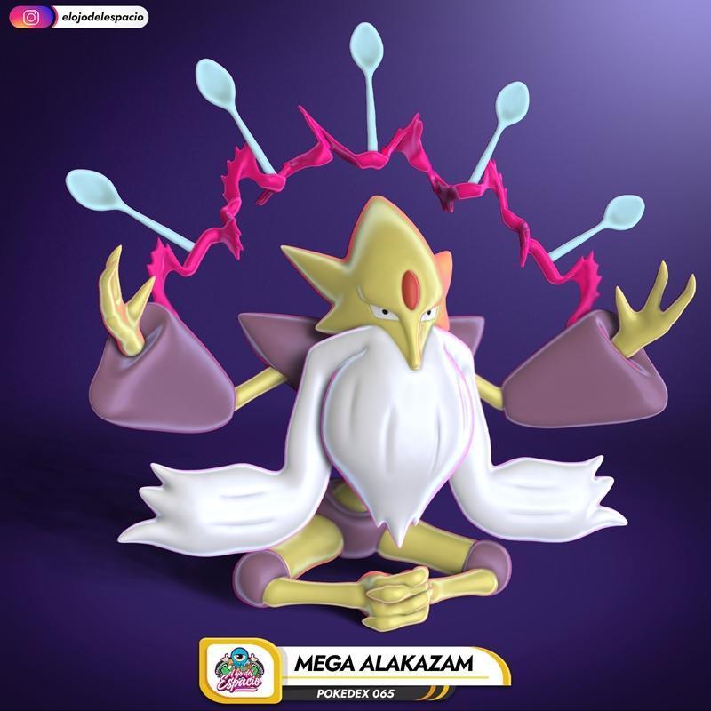 巨能阿拉卡赞 3D打印模型|Mega Alakazam – 3D Print Model STL