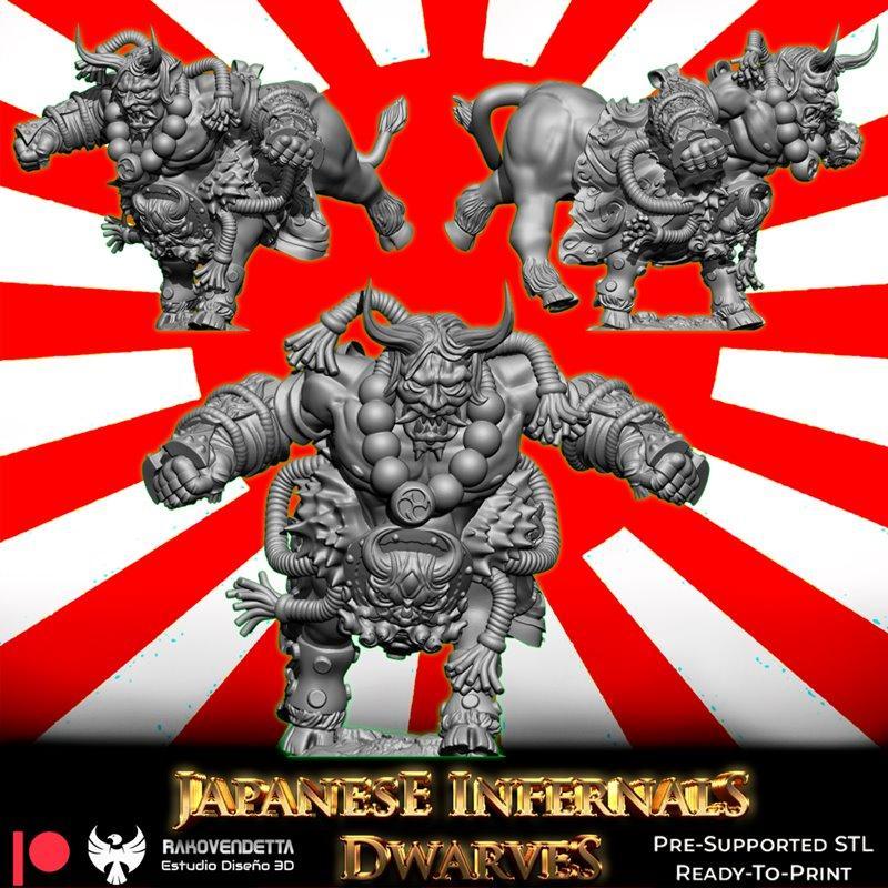 日本邪恶魔多夫——拉科文戴塔 3D打印模型|Japanese Infernal Dwarves – Rakovendetta – 3D Print Model STL