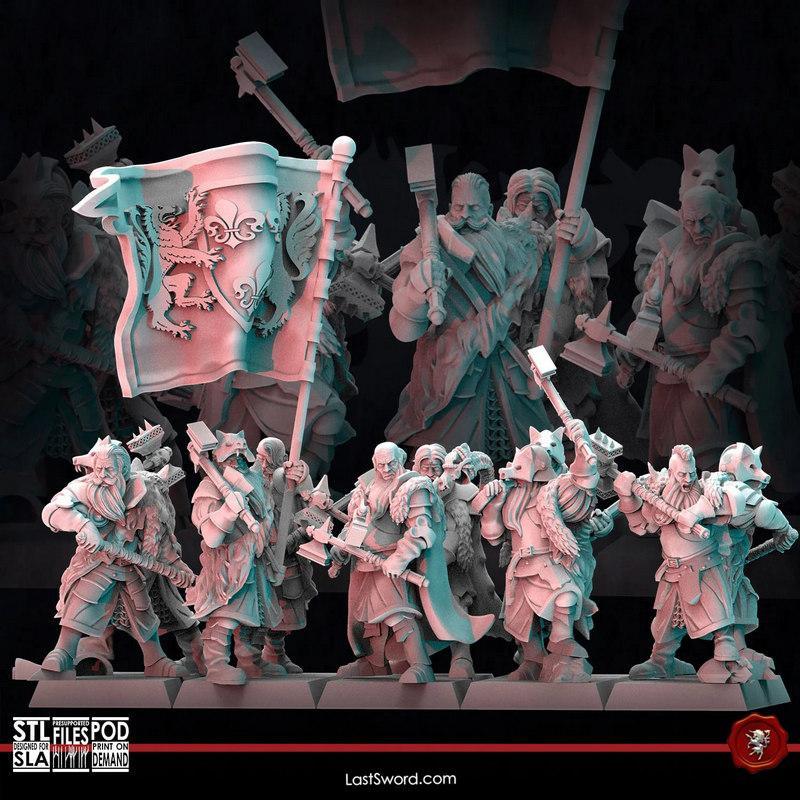 狼骑士步行包 - 3D打印模型|Wolf Knights on Foot Pack – 3D Print Model