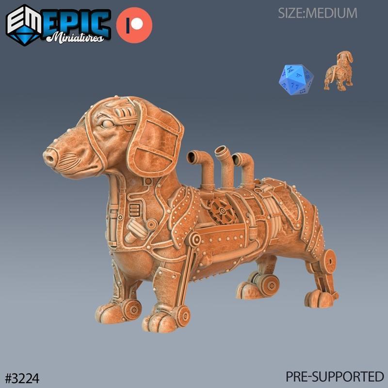 史诗微型模型——达克斯犬攻击与守卫3D打印模型|Epic Miniatures – Construct Dachshund Attack and Guarding – 3D Print Model STL
