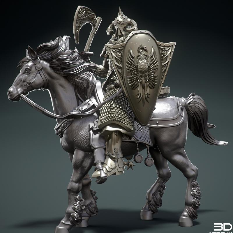 战骑者 3D打印模型|Mounted Warrior – 3D Print Model