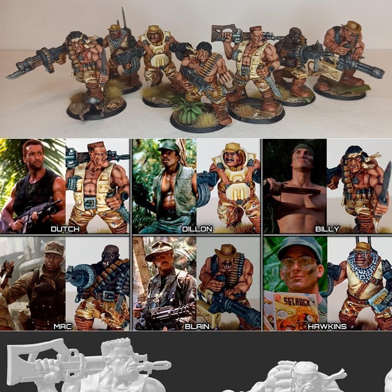 掠食者奥格ryn小队 - 3D打印模型|PREDATOR Ogryn Squad – 3D Print Model STL