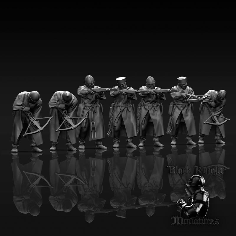 13世纪德意志骑士与立陶宛战士3D打印模型|13th century Mounted Teutonic Knights – Teutonic Crossbowmen and Lithuanian Warriors – 3D Print Model STL