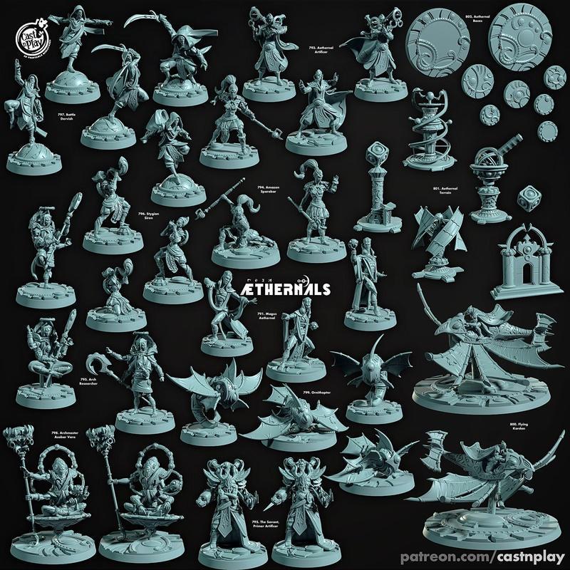 Cast N Play - 永恒者 2024款 3D打印模型|Cast N Play – Aethernals February 2024 – 3D Print Model STL