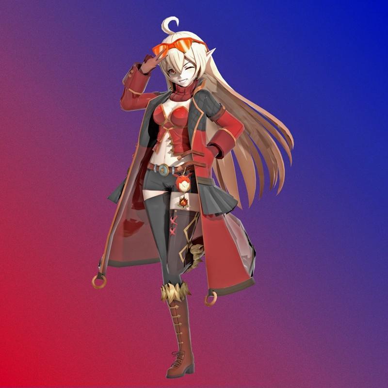 原神动漫少女Chibi校园风3D打印模型|Alice Genshin Impact Fan Art and Anime Chibi School Pack Girls – 3D Print Model STL