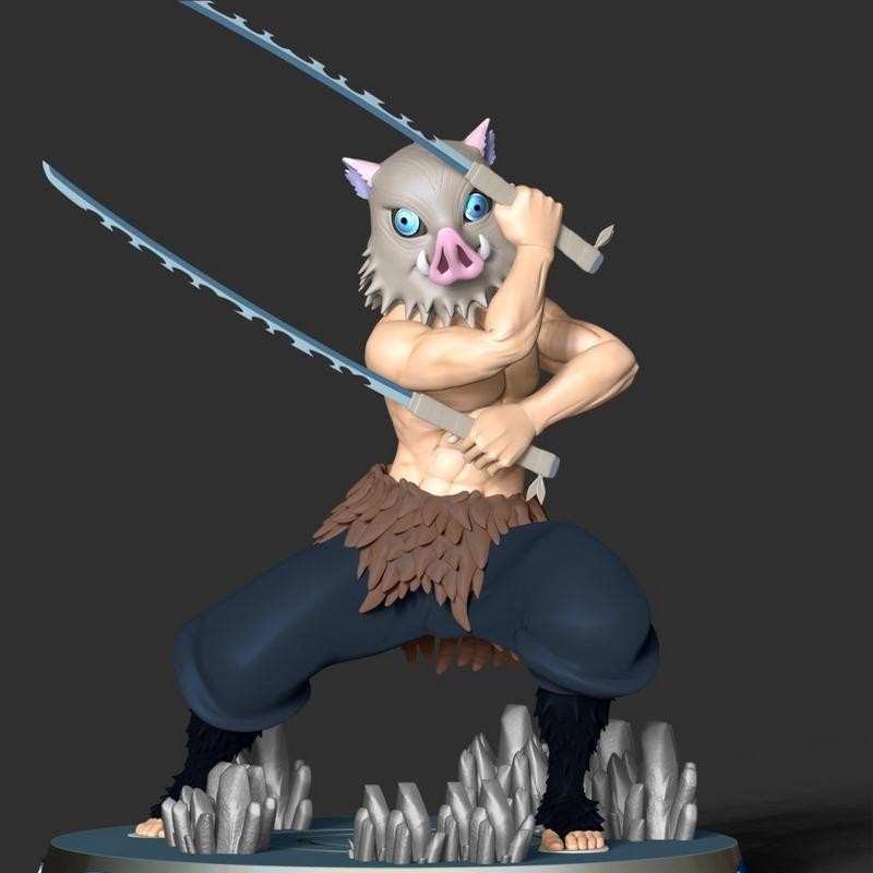 炭治郎与我妻善逸 3D打印模型|Inosuke Hashibira – Demon Slayer – 3D Print Model