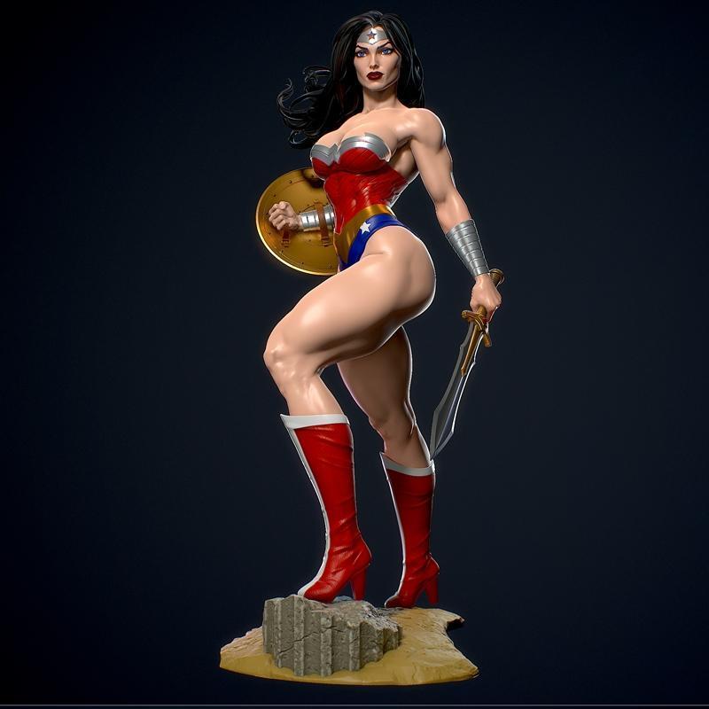 yan h工作室 - 女超人经典模型 - 3D打印雕塑|Yan H – Wonder Woman Classic – 3D Print Model STL
