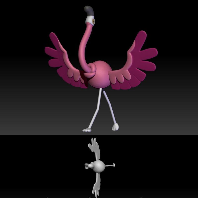 宝可梦 flamigo 3D打印模型|Pokemon Flamigo – 3D Print Model