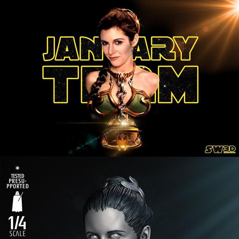 星球大战 - 莱娅 - 3D打印头像模型|Star Wars – Leia Bust Portrait – 3D Print Model