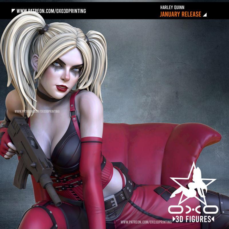OXO3D - 哈莉·奎因标准款3D打印模型|OXO3D – Harley Quinn Standard and NSFW – 3D Print Model