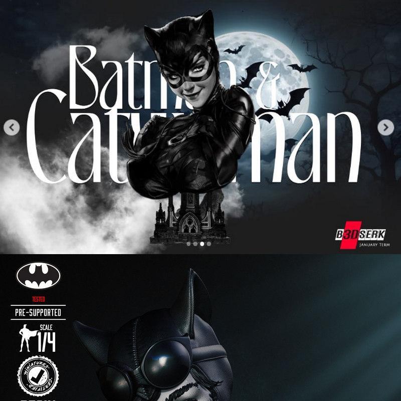 B3DSERK - 3D打印猫女模型|B3DSERK – Catwoman Bust – 3D Print Model