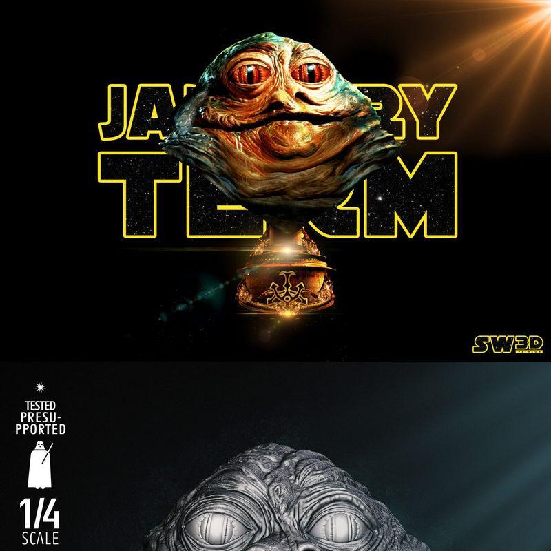 星球大战-贾巴头像-3D打印模型|Star Wars – Jabba Bust Portrait – 3D Print Model