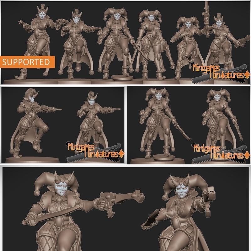 2024年小剧场动漫哈里根人3D打印模型|Minigames Miniatures – Harlequins Anime Figurines January 2024 – 3D Print Model STL