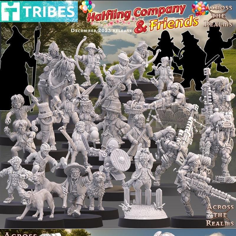 哈尔平公司与伙伴们 《跨 realms》3D打印模型|Across the Realms – Halfling Company and Friends December 2023 – 3D Print Model STL