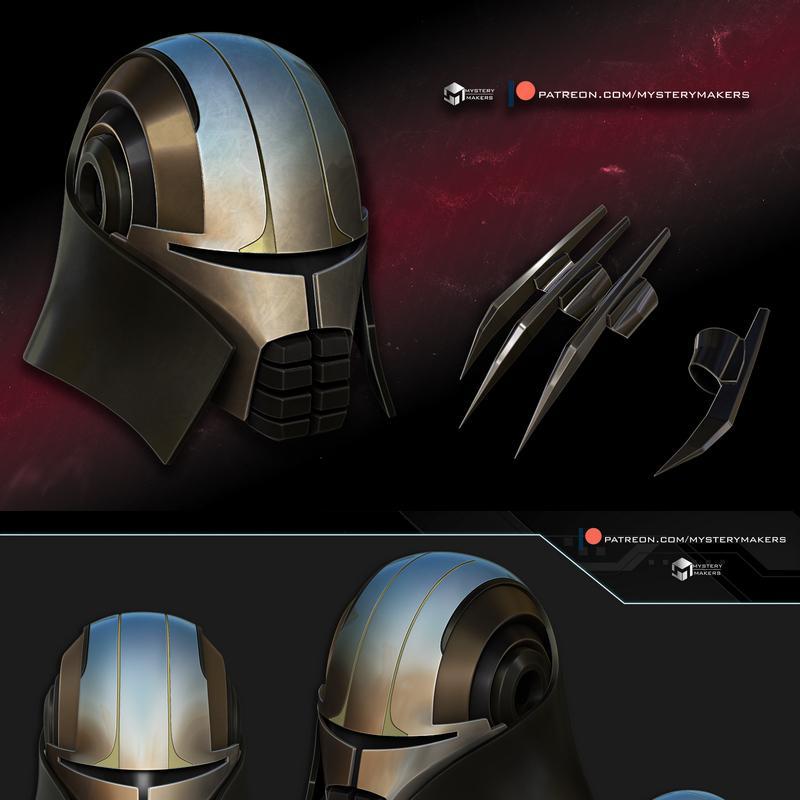 斯塔克利尔头盔与利爪——3D打印模型|Starkiller Helmet and Claws – 3D Print Model