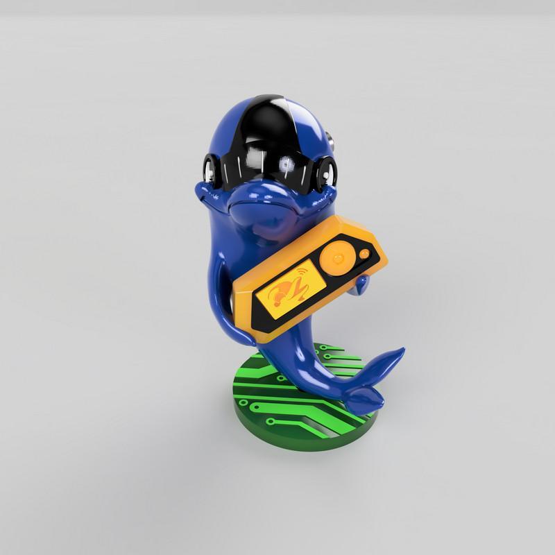 Flipper Zero 3D打印模型|Flipper Zero Doplhin Toy – 3D Print Model