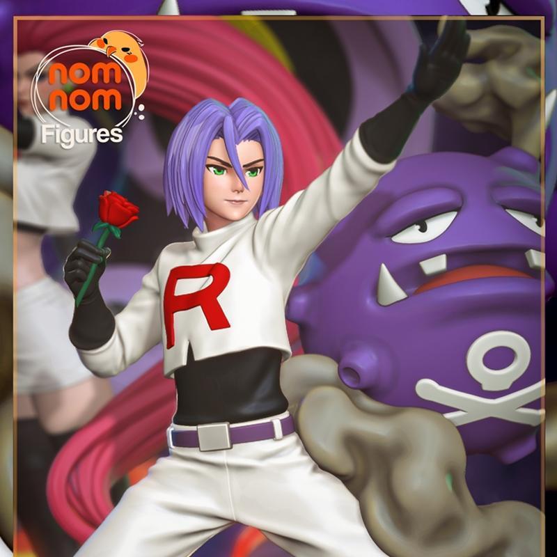 宝可梦詹姆斯3D打印模型|Nomnom Figures – James from Pokemon – 3D Print Model STL