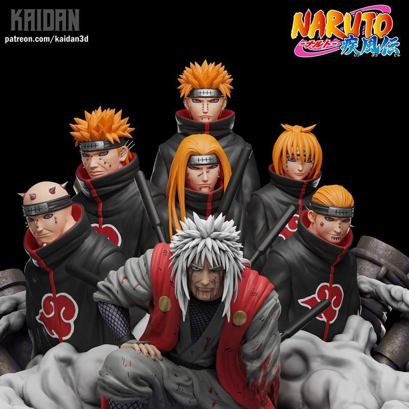 三彩打印模型：鸣人 x 西特痛苦之路|Multiple Figure – Jiraiya x Sith Paths of Pain – 3D Print Model
