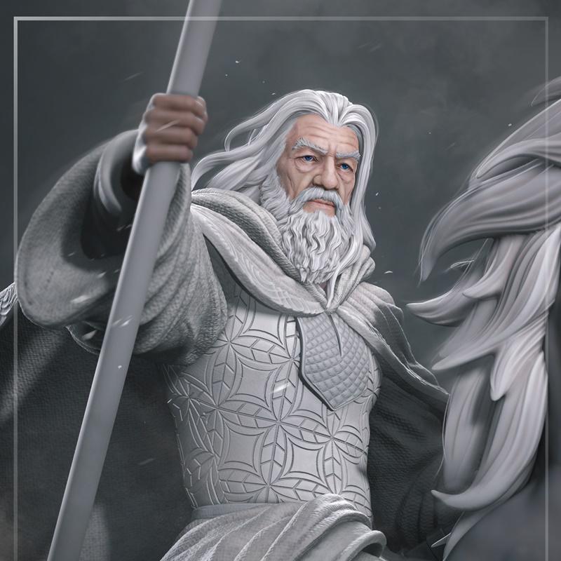 3D打印模型：《指环王》甘道夫白袍形象|Nomnom Figures – Gandalf the White – 3D Print Model STL