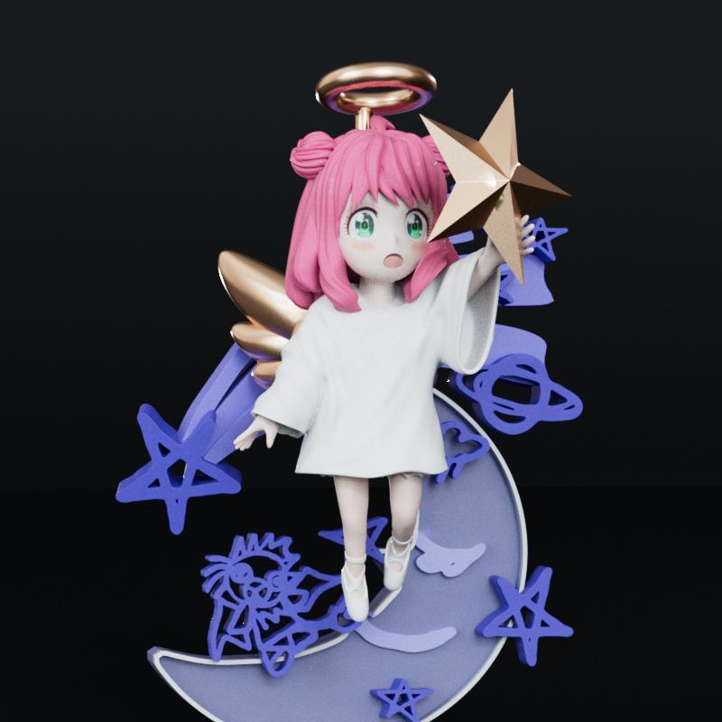 AnyA天使——间谍过家家——3D打印模型|Anya Angel – Spy X Family – 3D Print Model