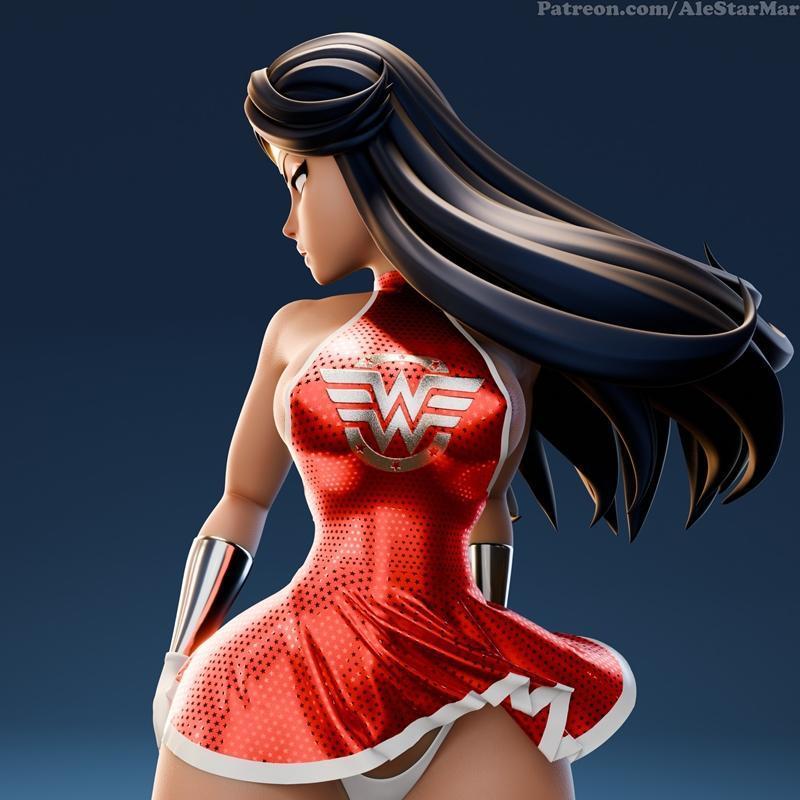 AleStarMar – 哥谭市3D打印模型 – 戴安娜：神奇女侠|AleStarMar – Wonder Woman – 3D Print Model STL
