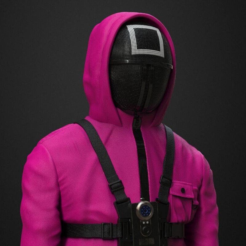 鱿鱼游戏士兵模型 3D打印版|Squid Game Soldier Bust – 3D Print Model